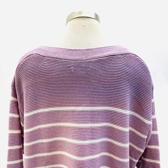 NWT CROFT & BARROW Women Long Sleeve Pullover Boat Neck Striped Knit Sweater 3X - Picture 9 of 14